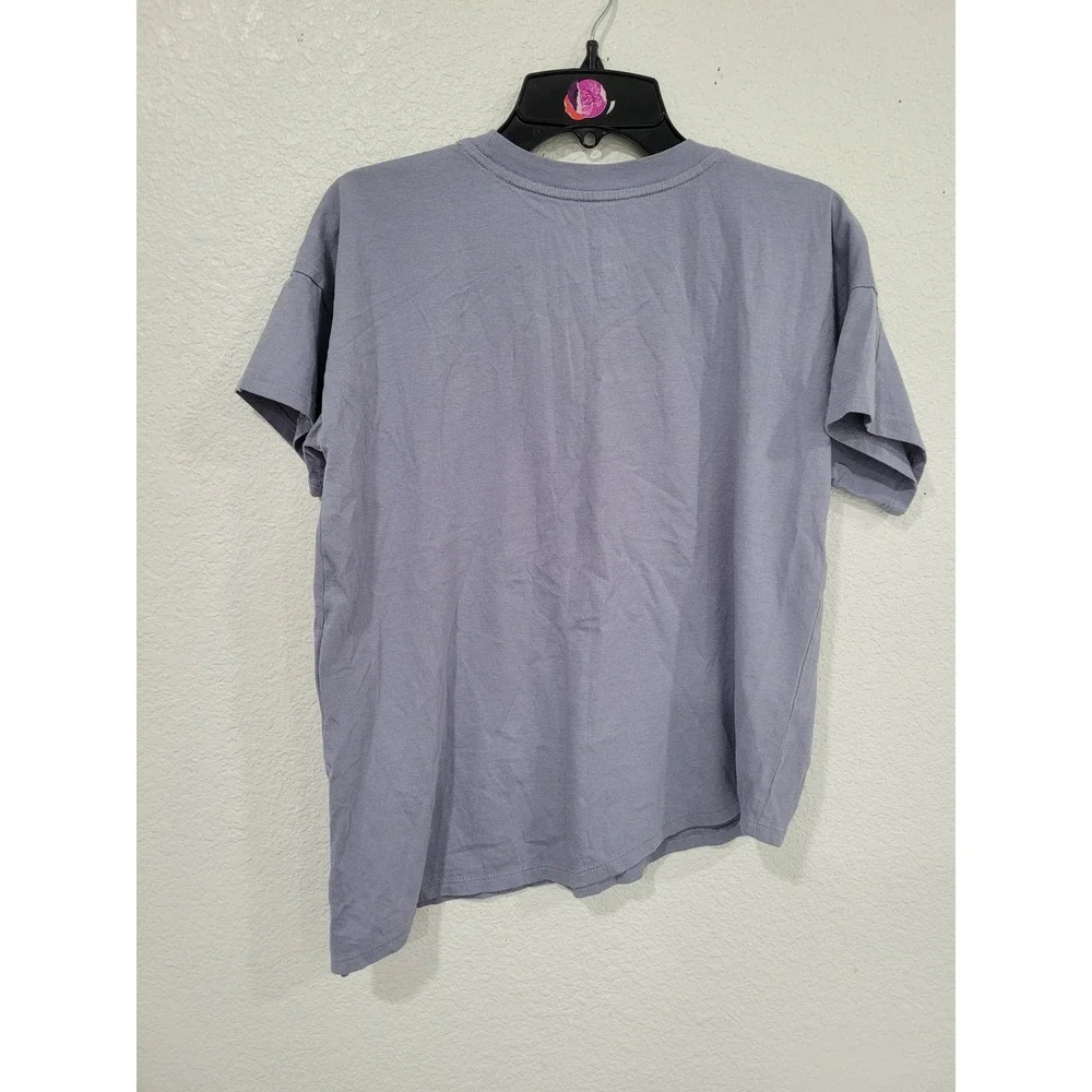 Adidas Girls Purple Floral Graphic Loose Fit Asymmetrical Hem T-Shirt Small‎ #7